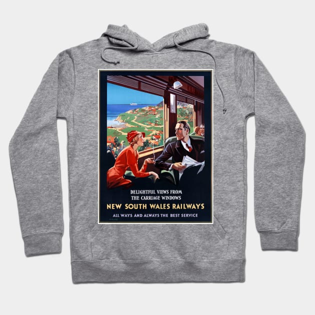 Vintage Travel Poster New South Wales Railways Australia Hoodie by vintagetreasure